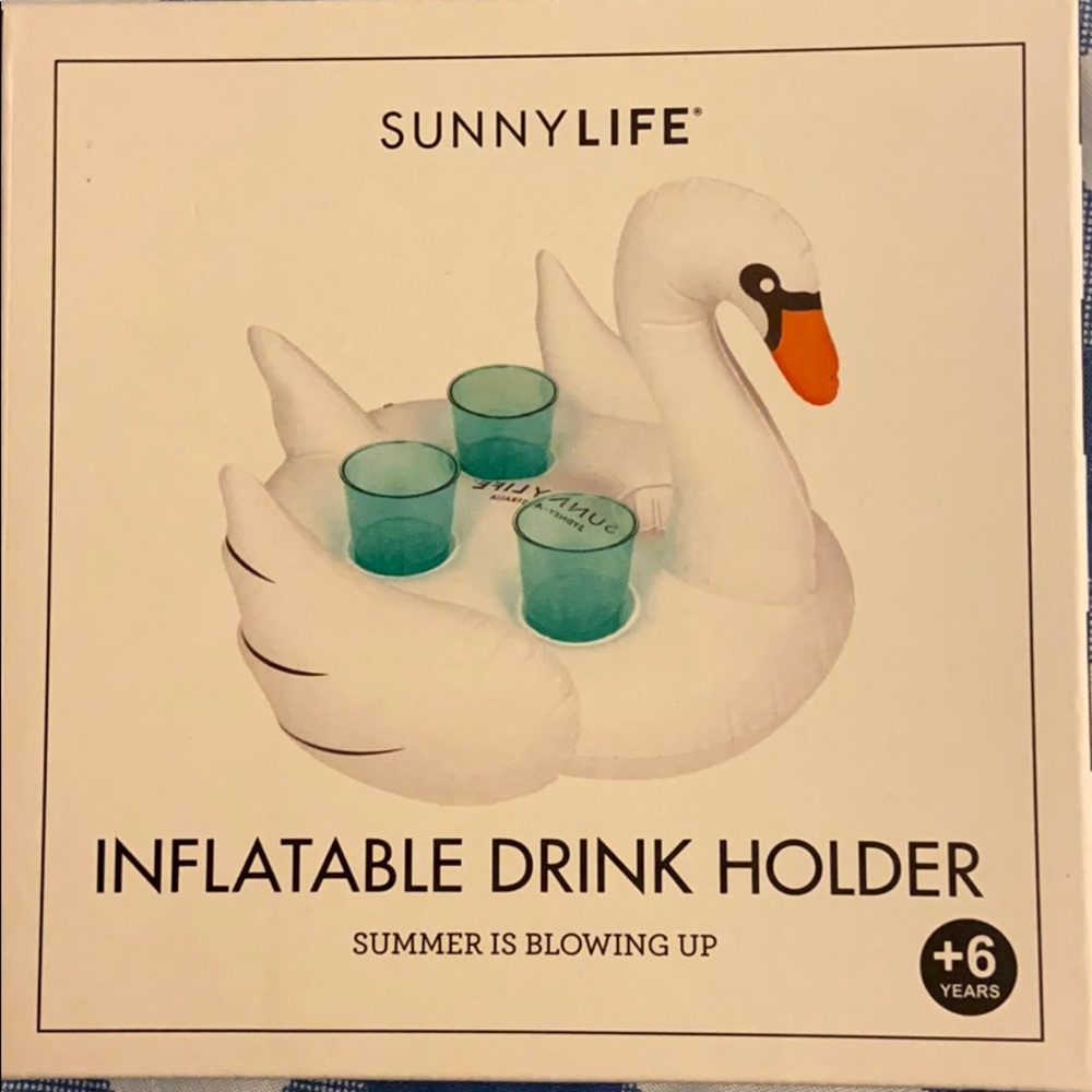 SUNNYLIFE Inflatable Swan Drink Holder